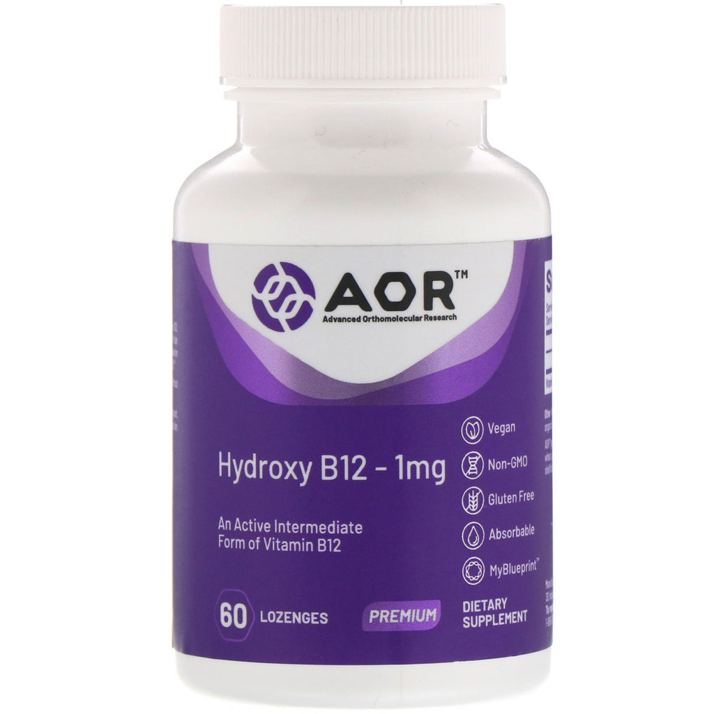 Advanced Orthomolecular Research AOR, Hydroxy B12, 1 mg, 60 Lozenges