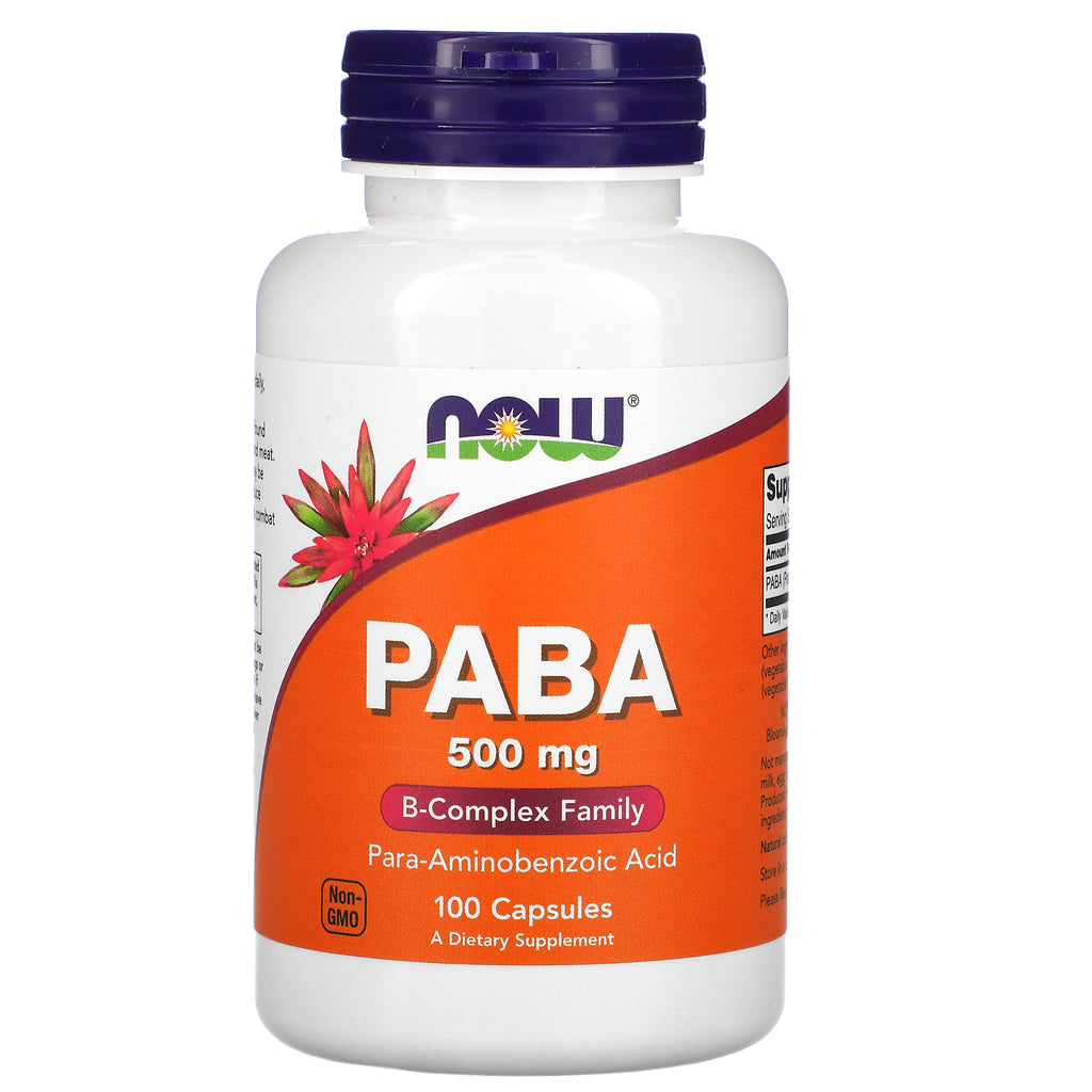 Now Foods, PABA, 500 mg, 100 Capsules