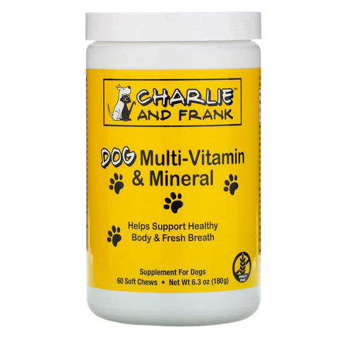 Charlie & Frank, Dog Multi-Vitamin & Mineral, Supports Fresh Breath, 60 Soft Chews