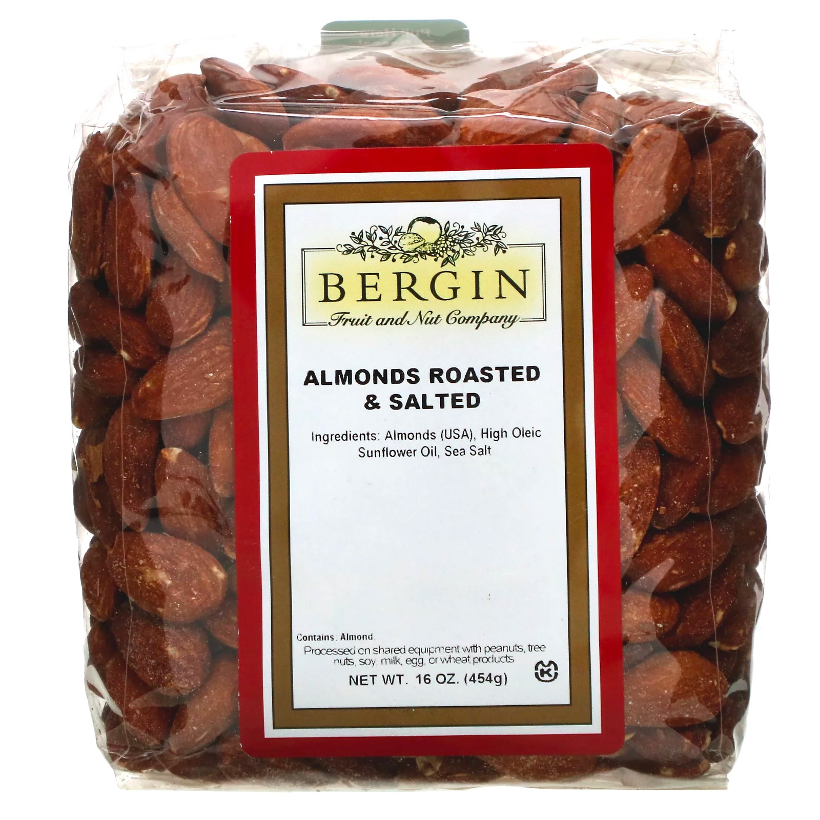 Bergin Fruit and Nut Company, Almonds Roasted & Salted, 16 oz (454 g)