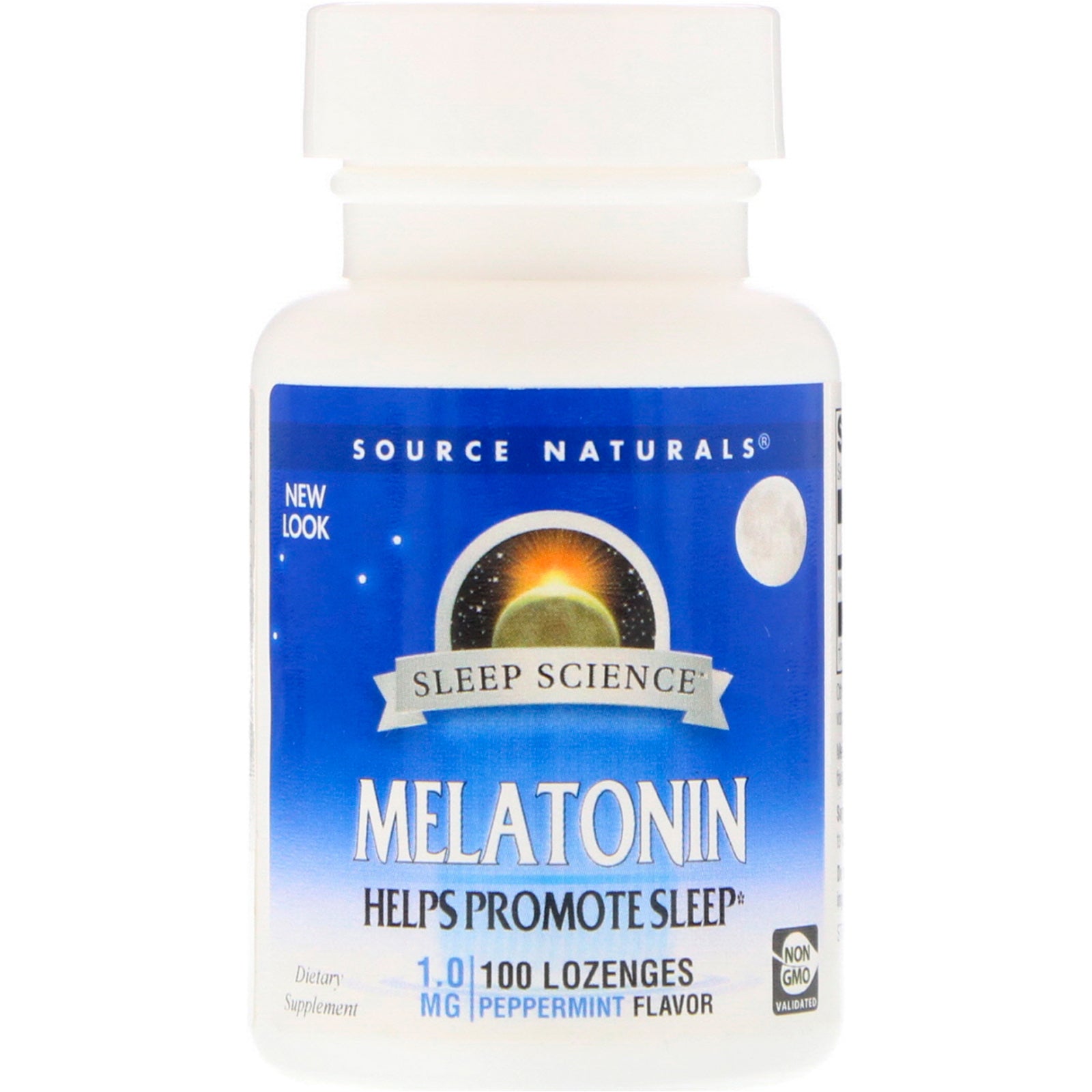 Source Naturals, Melatonin, Peppermint, 1 mg, 100 Lozenges