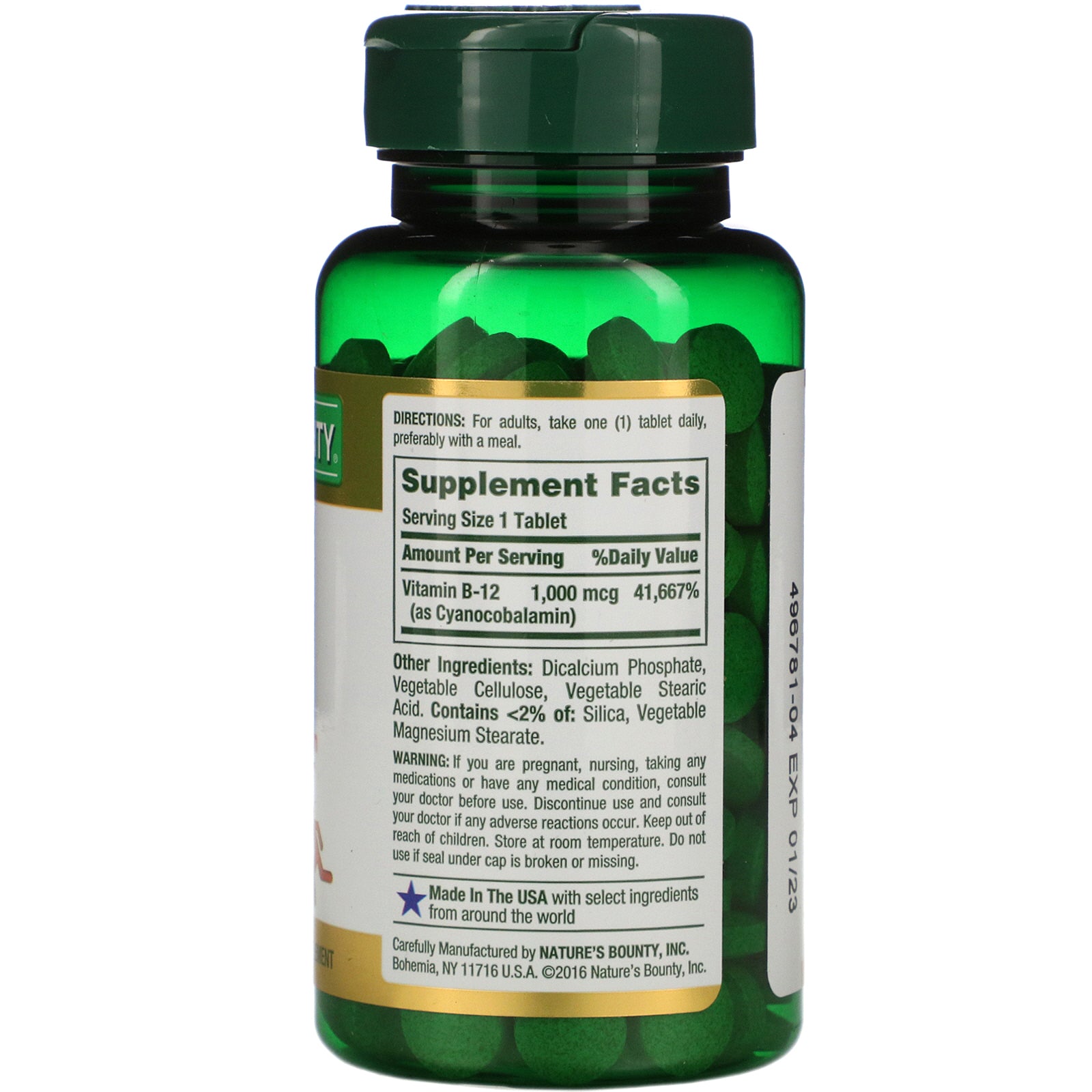 Nature's Bounty, B-12, 1,000 mcg, 200 Coated Tablets