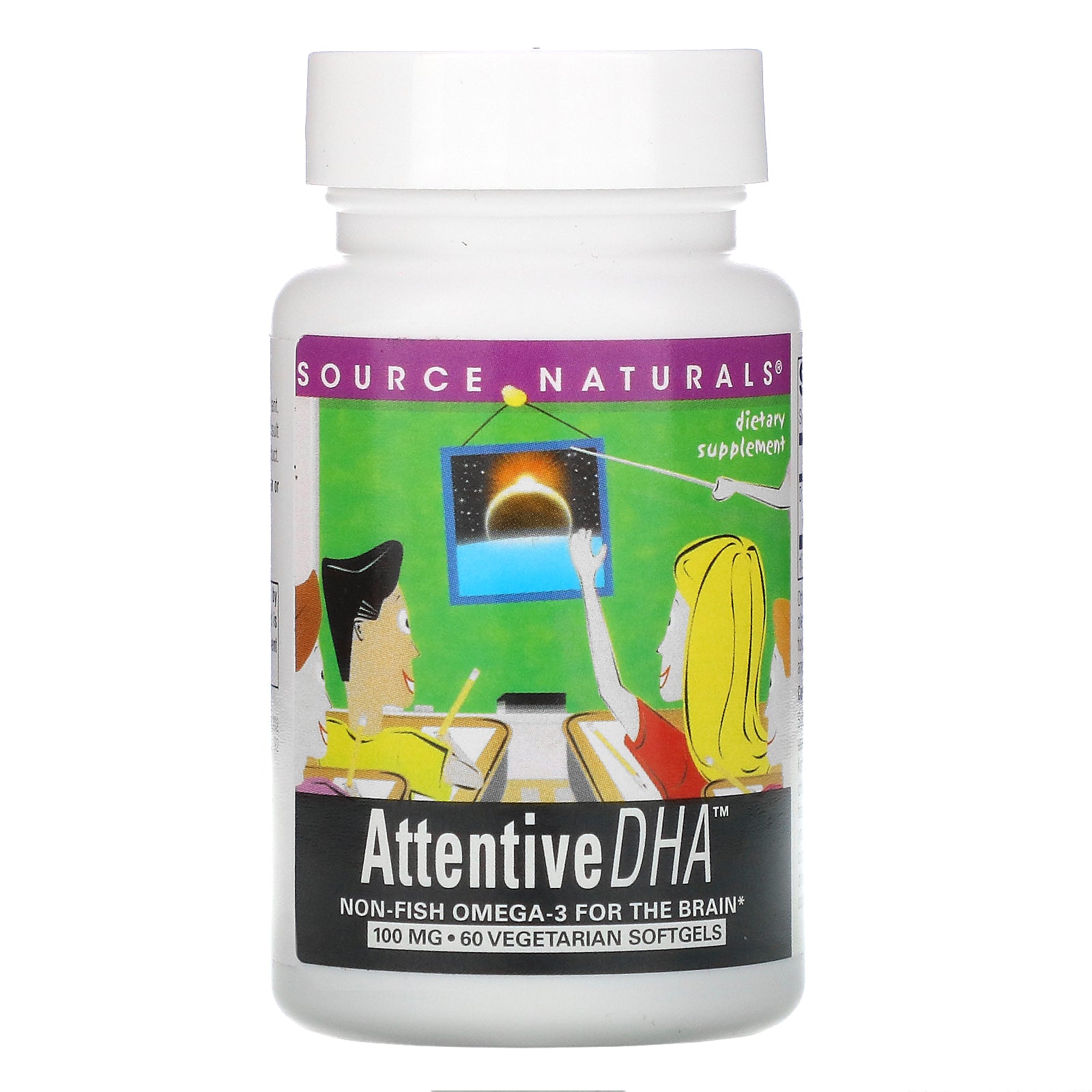 Source Naturals, Attentive DHA, 100 mg, 60 Vegetarian Softgels