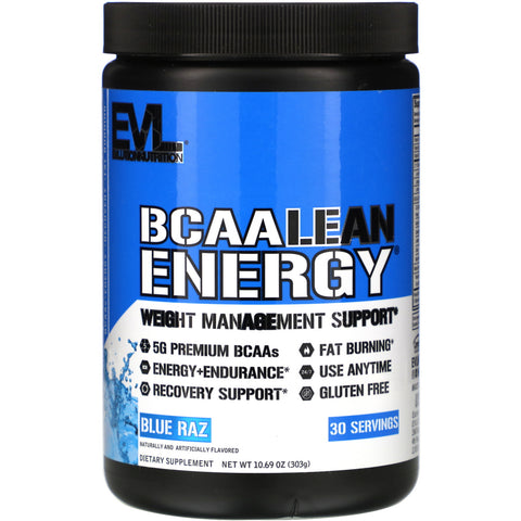 EVLution Nutrition, BCAA LEAN ENERGY, Blue Raz, 10.60 oz (303 g)