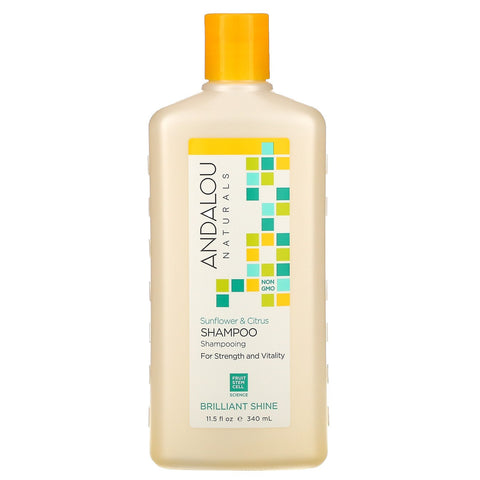 Andalou Naturals, Shampoo, Brilliant Shine, For Strength and Vitality, Sunflower & Citrus, 11.5  fl oz (340 ml)