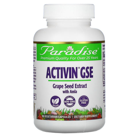 Paradise Herbs, ActiVin Grape Seed Extract with Amla, 90 Vegetarian capsules