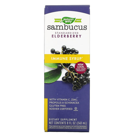 Nature's Way, Sambucus Immune Syrup, Standardized Elderberry, 8 fl oz (240 ml)