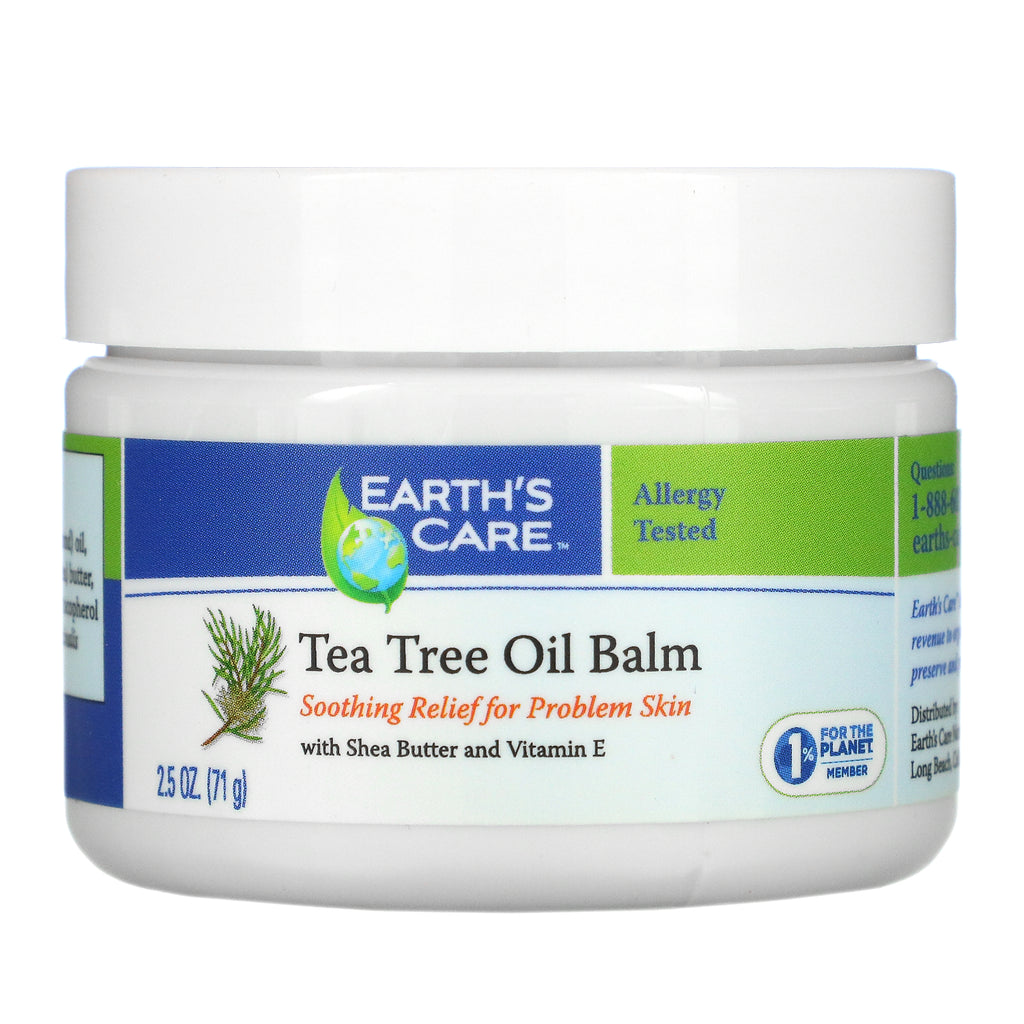 Earth's Care, Tea Tree Oil Balm, with Shea Butter and Vitamin E, 2.5 oz (71 g)