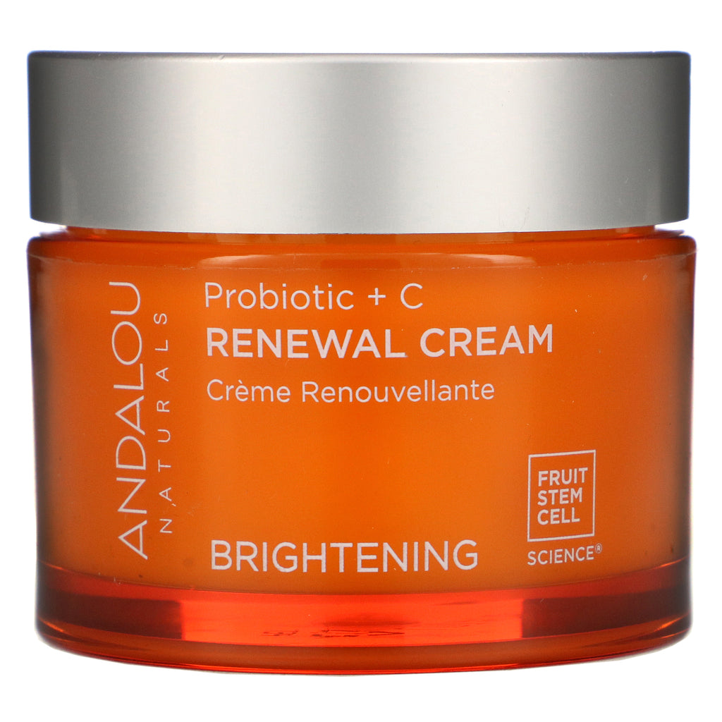 Andalou Naturals, Renewal Cream, Probiotic + C, Brightening, 1.7 fl oz (50 ml)