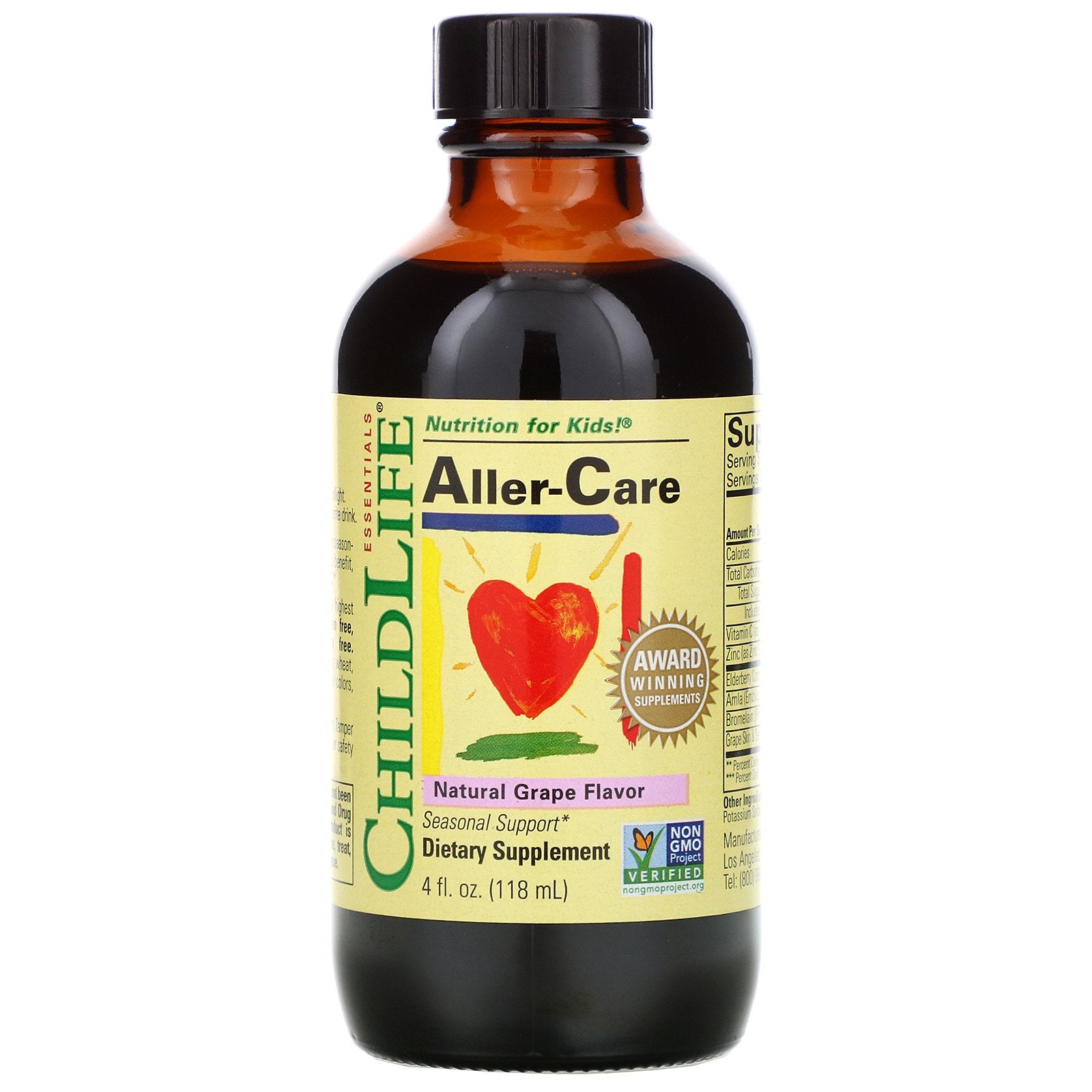 ChildLife, Essentials, Aller-Care, Natural Grape Flavor, 4 fl oz (118.5 ml)