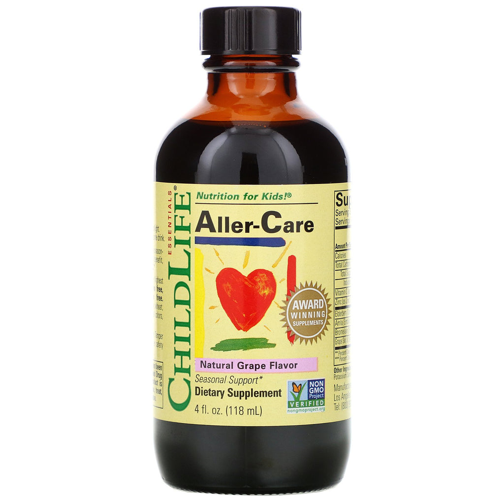 ChildLife, Essentials, Aller-Care, Natural Grape Flavor, 4 fl oz (118.5 ml)