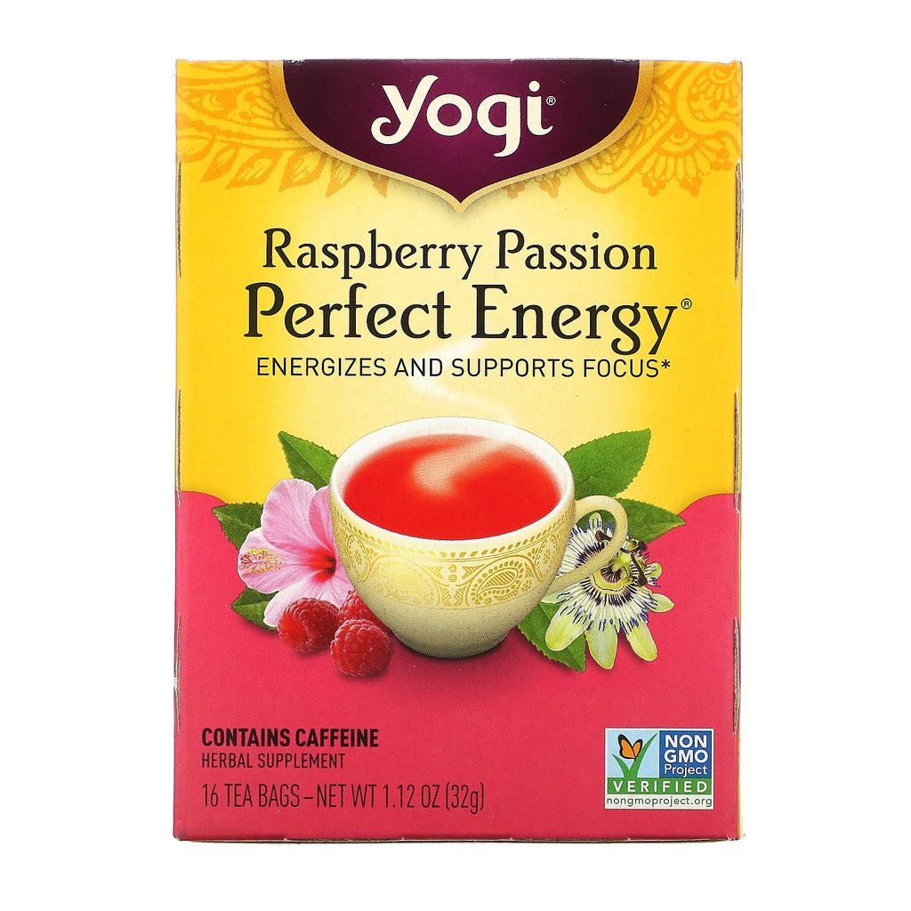 Yogi Tea, Perfect Energy, Raspberry Passion, 16 Tea Bags, 1.12 oz (32 g)