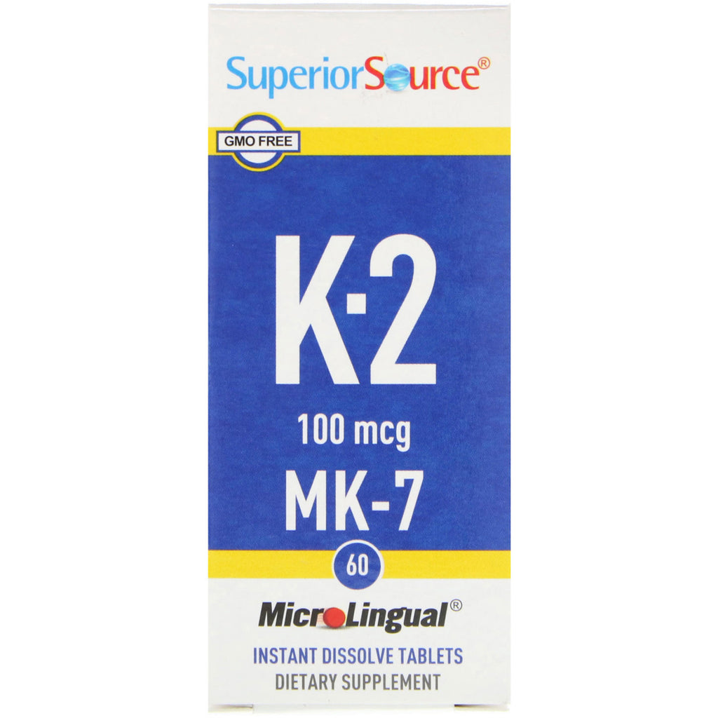 Superior Source, Vitamin K-2, 100 mcg, 60 Microlingual Instant Dissolve Tablets