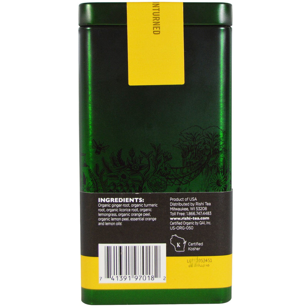 Rishi Tea, Turmeric Ginger,  Loose Leaf Herbal Tea, Ayurvedic + Meyer Lemon, 2.47 oz (70 g)