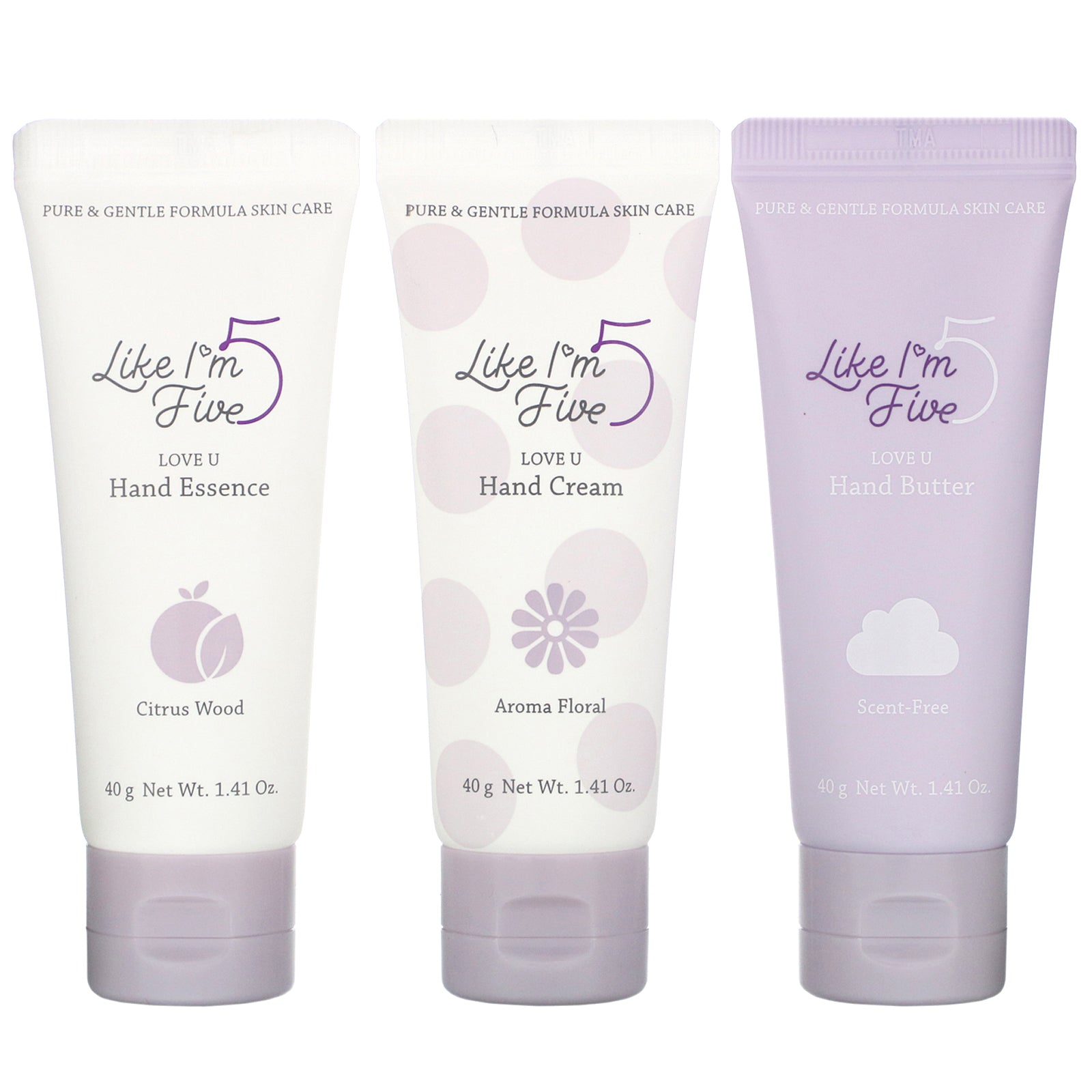 Like I'm Five, Love U Hand Care Set, 3 Piece Set, 1.41 oz  (40 g) Each