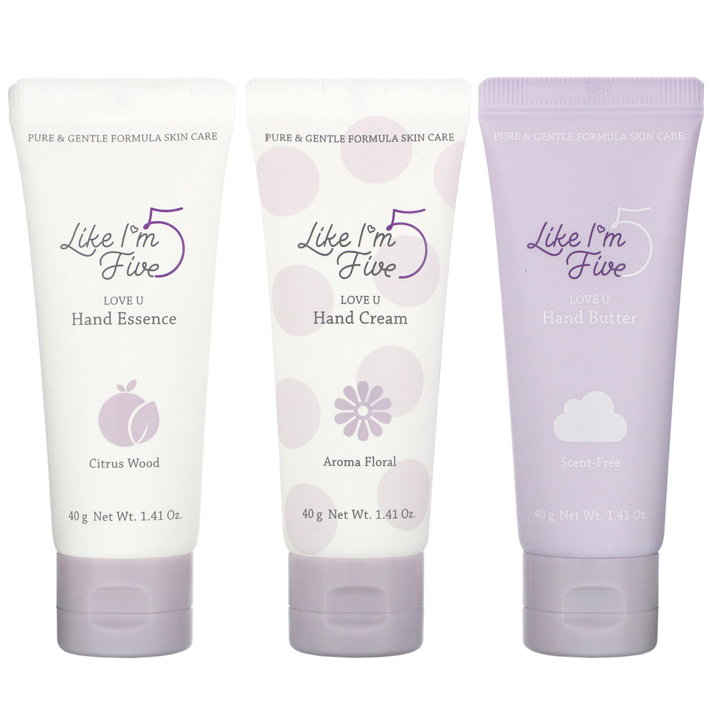 Like I'm Five, Love U Hand Care Set, 3 Piece Set, 1.41 oz  (40 g) Each