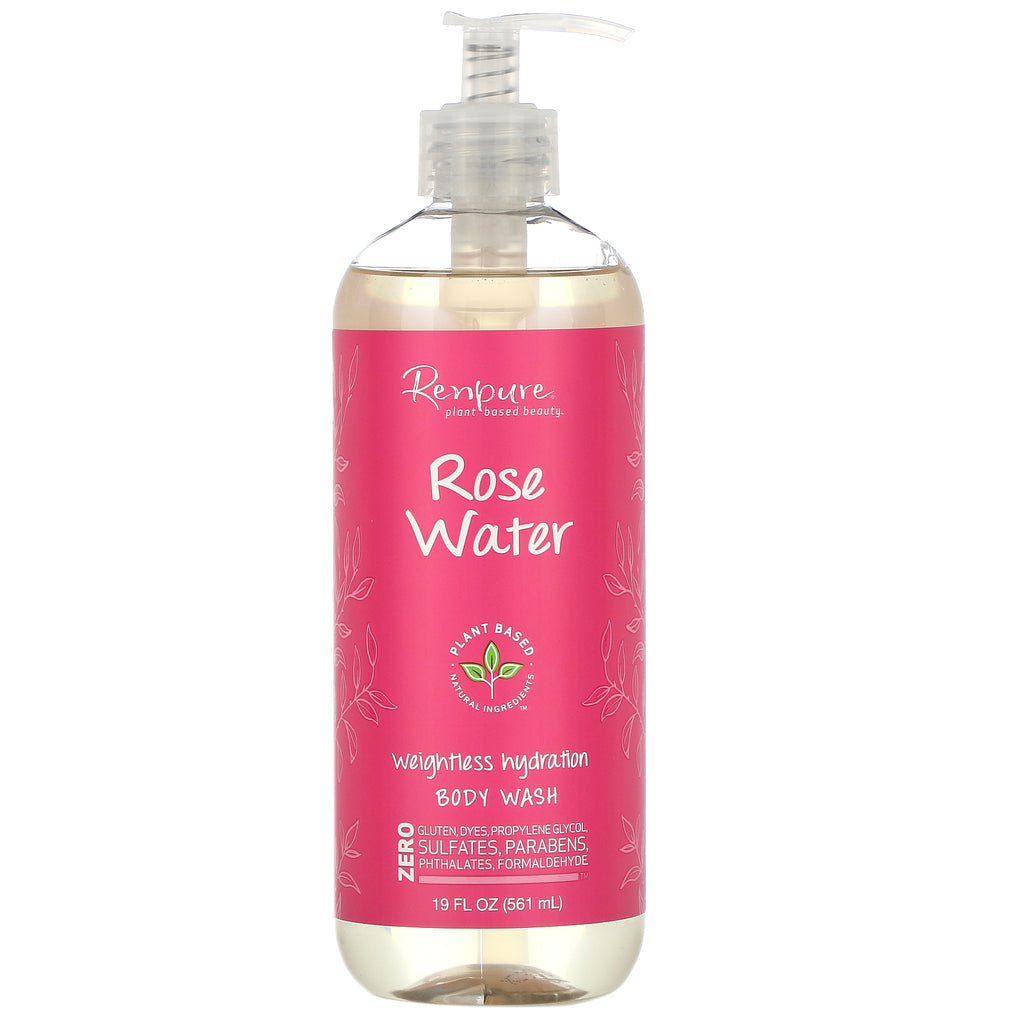 Renpure, Rose Water, Weightless Hydration Body Wash, 19 fl oz (561 ml)