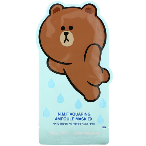 Mediheal, Line Friends, N.M.F Aquaring Ampoule Beauty Mask EX, 1 Sheet , 27 ml