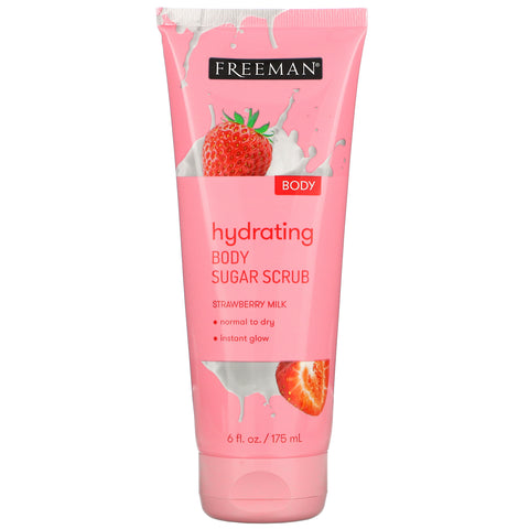 Freeman Beauty, Hydrating Body Sugar Scrub, Strawberry Milk, 6 fl oz (175 ml)