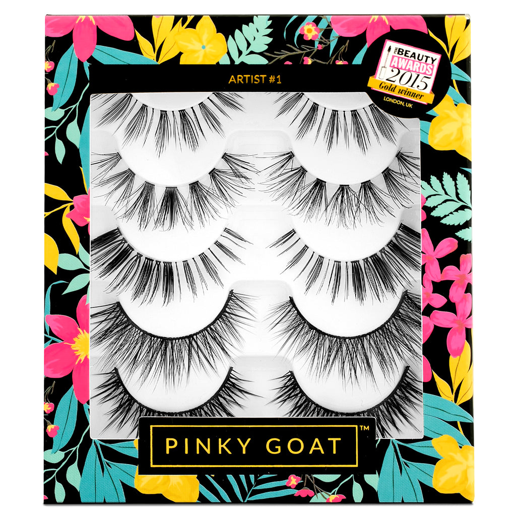 Pinky Goat, Artist #1, Silk False Eyelashes, 5 Pack