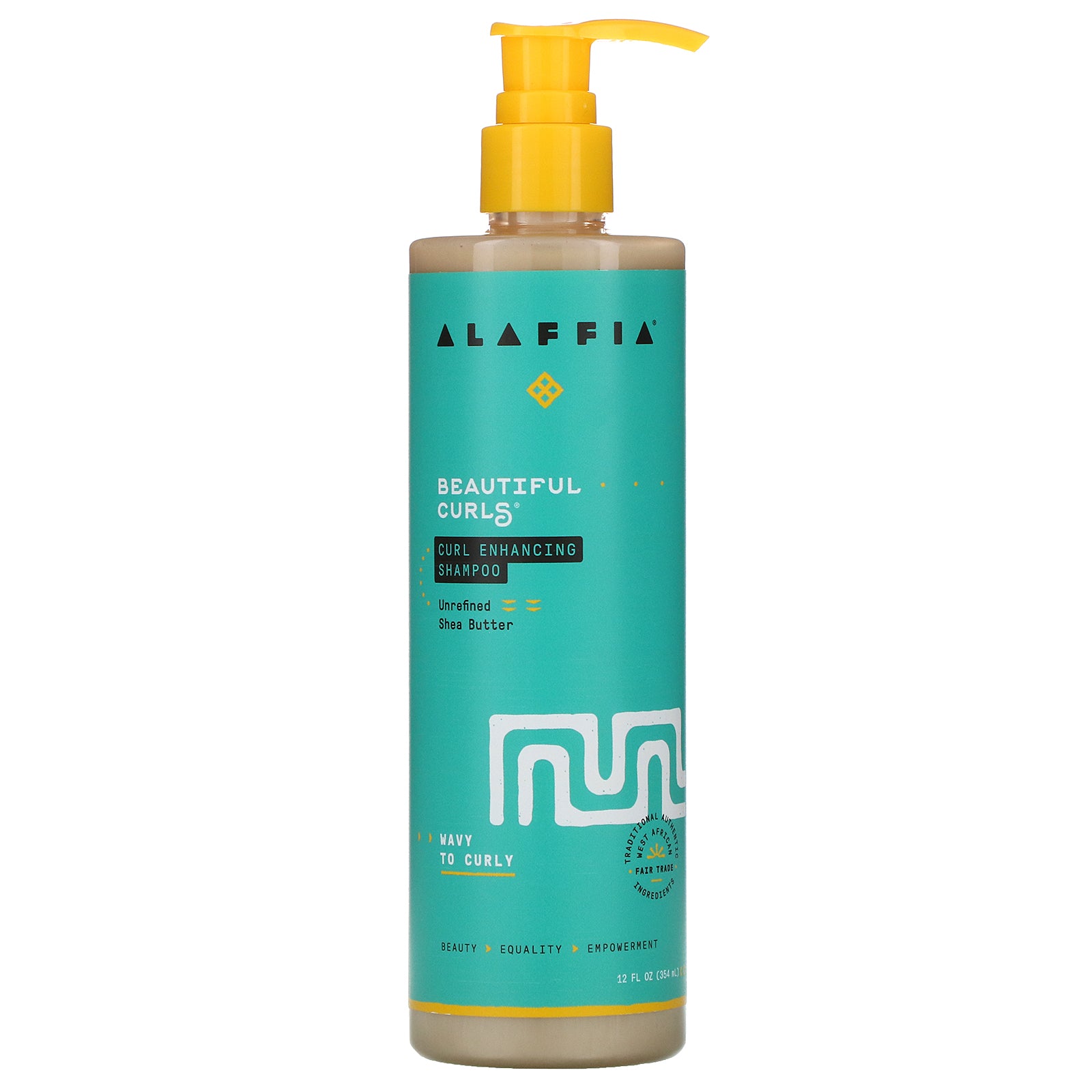 Alaffia, Beautiful Curls, Curl Enhancing Shampoo, Wavy to Curly, Unrefined Shea Butter, 12 fl oz (354 ml)