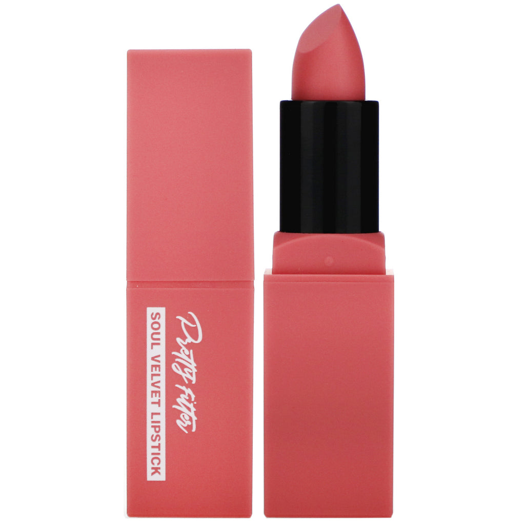 Touch in Sol, Pretty Filter, Soul Velvet Lipstick, Melrose Pink, 0.12 oz (3.5 g)