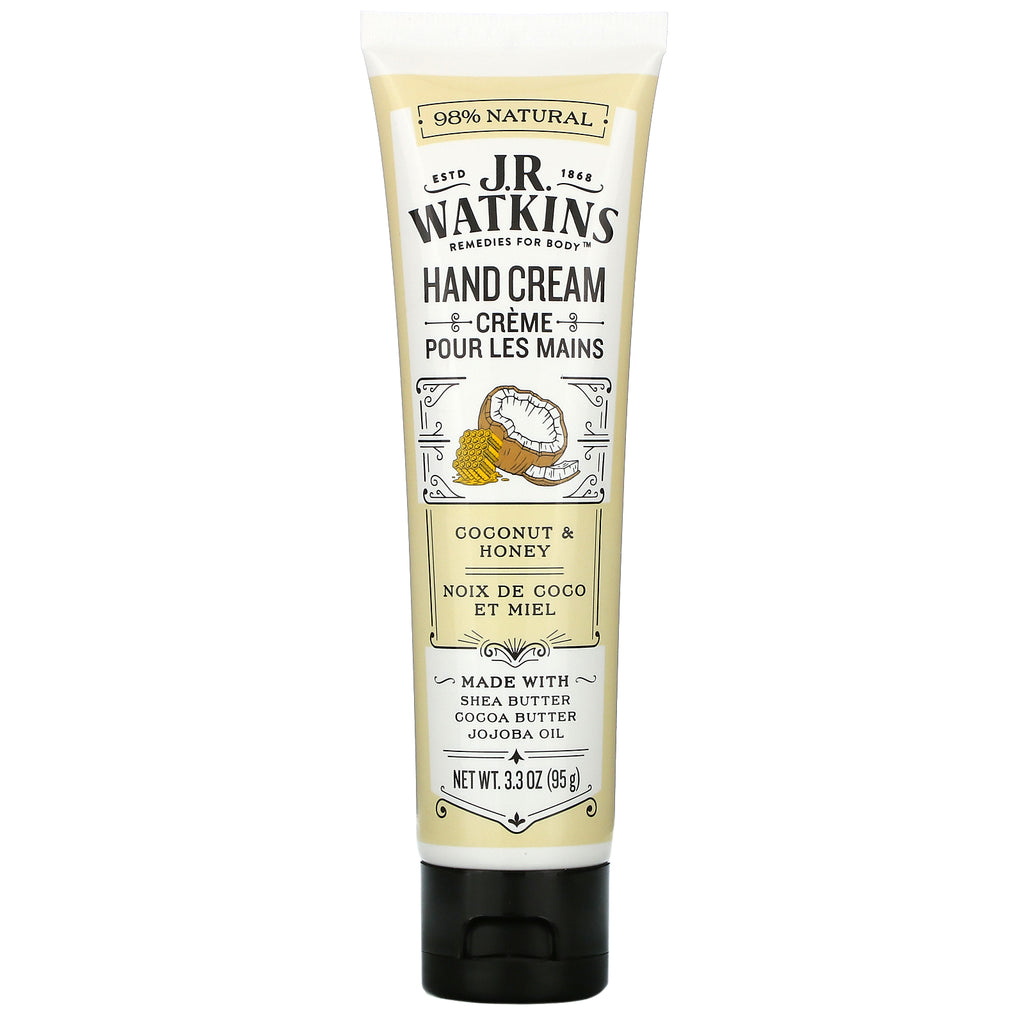 J R Watkins, Hand Cream, Coconut & Honey, 3.3 oz (95 g)