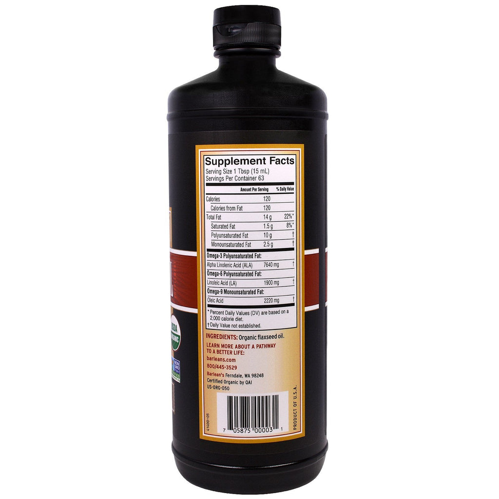 Barlean's, , Fresh Flax Oil, 32 fl oz (946 ml)
