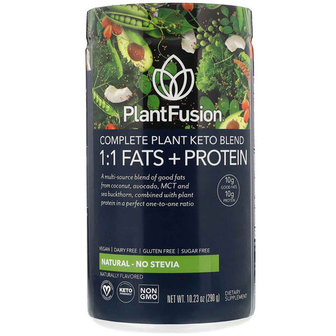 PlantFusion, Complete Plant Keto Blend, 1:1 Fats + Protein, Natural - No Stevia, 10.23 oz (290 g)