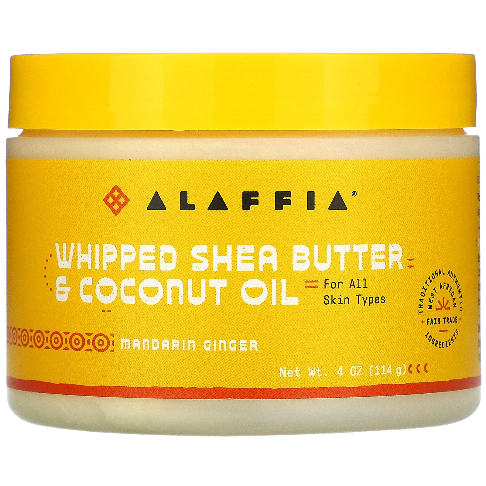 Alaffia, Whipped Shea Butter & Coconut Oil, Mandarin Ginger, 4 oz (114 g)