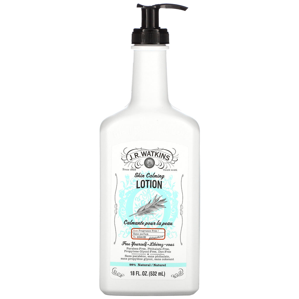 J R Watkins, Skin Calming Lotion, Fragrance Free, 18 fl oz (532 ml)