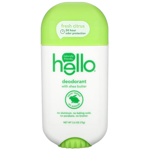 Hello, Deodorant with Shea Butter, Fresh Citrus, 2.6 oz (73 g)