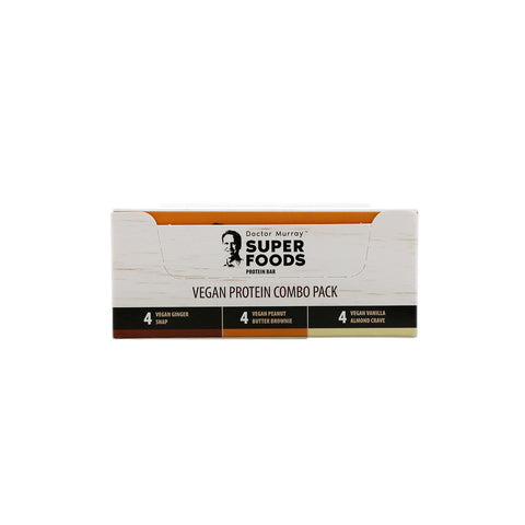 Dr. Murray's, Superfoods Protein Bars, Vegan Protein Combo Pack, 12 Bars, 2.05 oz (58 g) Each