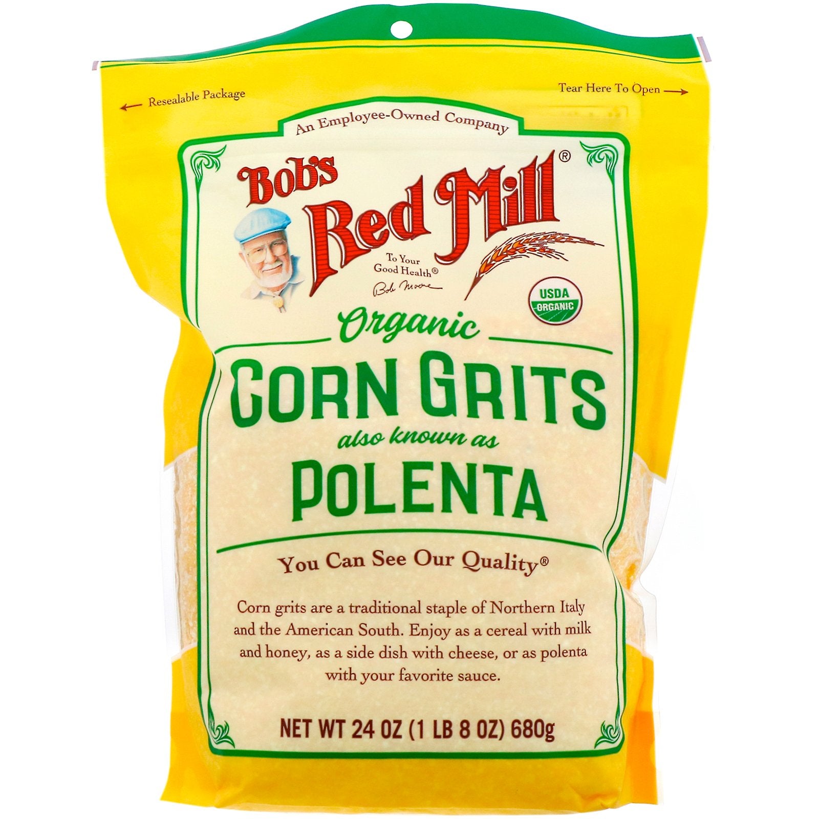 Bob's Red Mill, Organic Corn Grits, Polenta, 24 oz  (680 g)