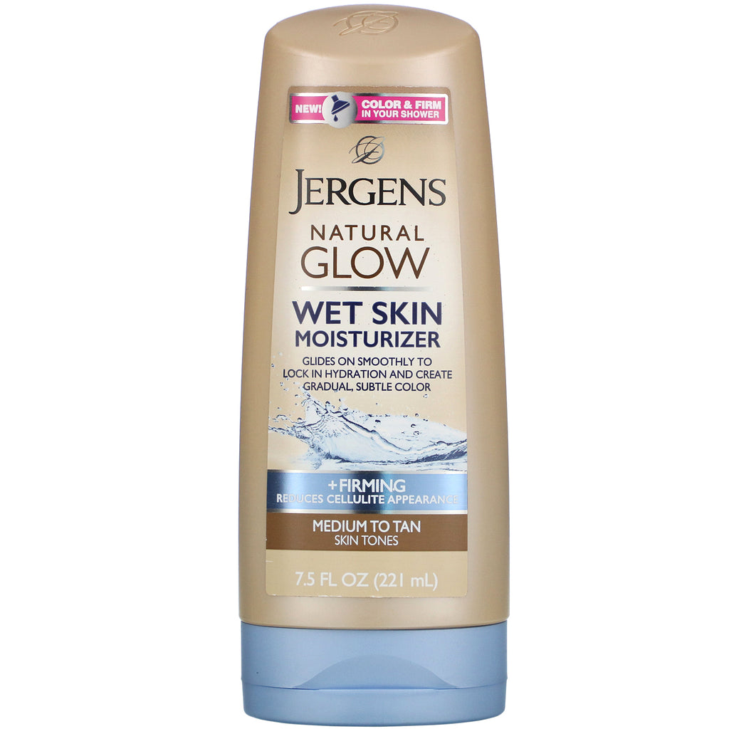 Jergens, Natural Glow, Wet Skin Moisturizer, Firming, Medium to Tan, 7.5 fl oz (221 ml)