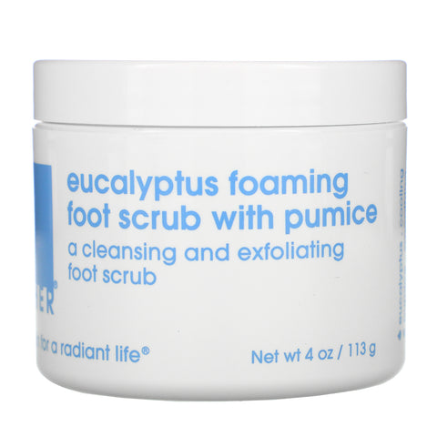 Lather, Eucalyptus Foaming Foot Scrub with Pumice, 4 oz (113 g)