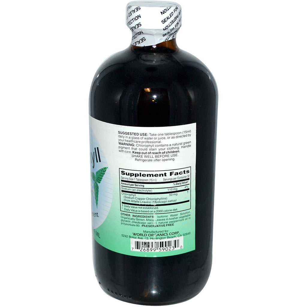 World , Liquid Chlorophyll, Natural Mint Flavor, 50 mg, 16 fl oz (474 ml)