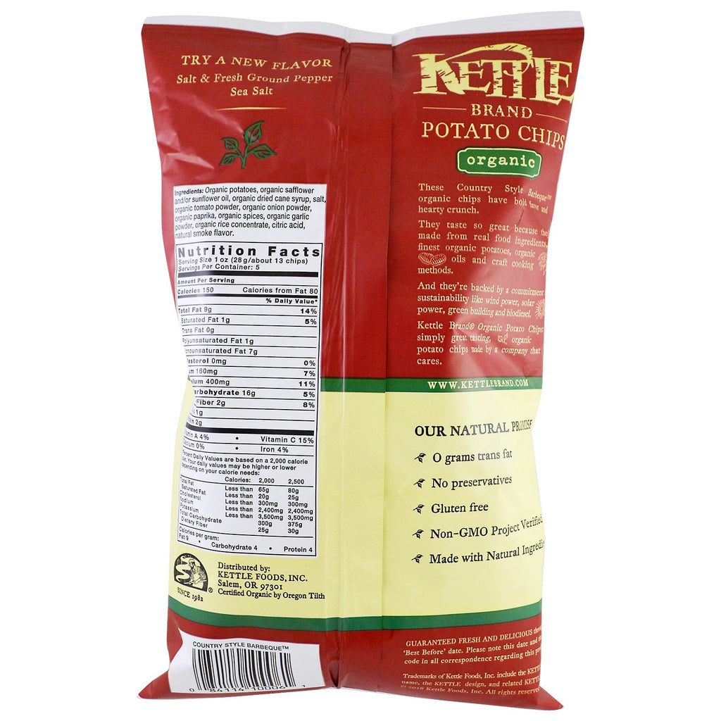 Kettle Foods,  Potato Chips, Country Style Barbeque, 5 oz (142 g)