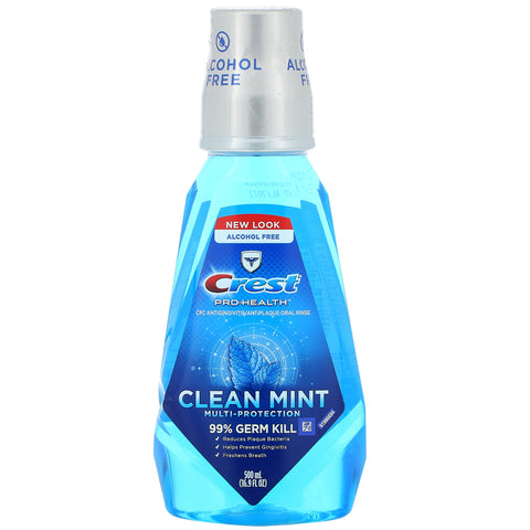 Crest, Pro Health, Multi-Protection Mouthwash, Alcohol Free, Clean Mint, 16.9 fl oz (500 ml)