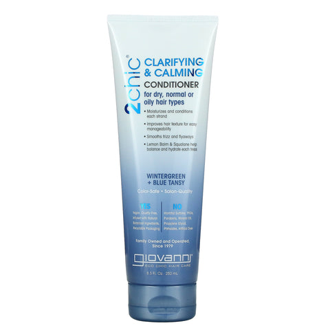 Giovanni, 2chic, Clarifying & Calming Conditioner, Wintergreen + Blue Tansy, 8.5 fl oz (250 ml)