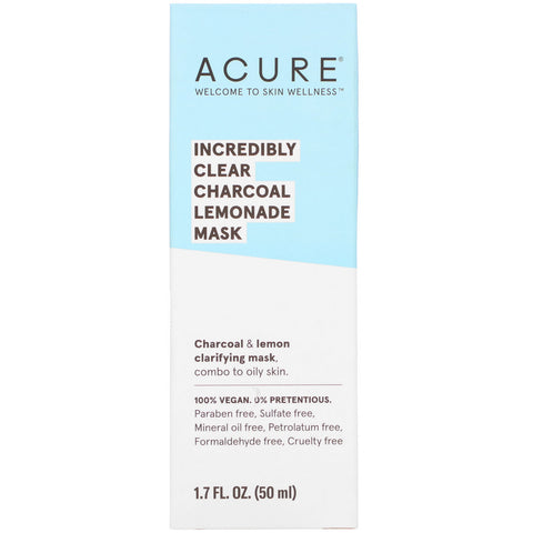 Acure, Incredibly Clear Charcoal Lemonade Mask, 1.7 fl oz (50 ml)