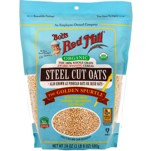 Bob's Red Mill, Organic Steel Cut Oats, Whole Grain, 24 oz (680 g)