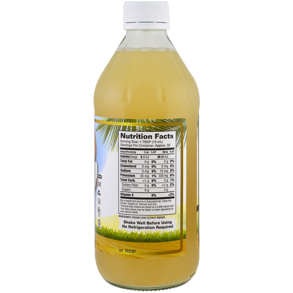 Dynamic Health  Laboratories,  Coconut Vinegar with Mother, 100% Raw Vinegar, 16 fl oz (473 ml)