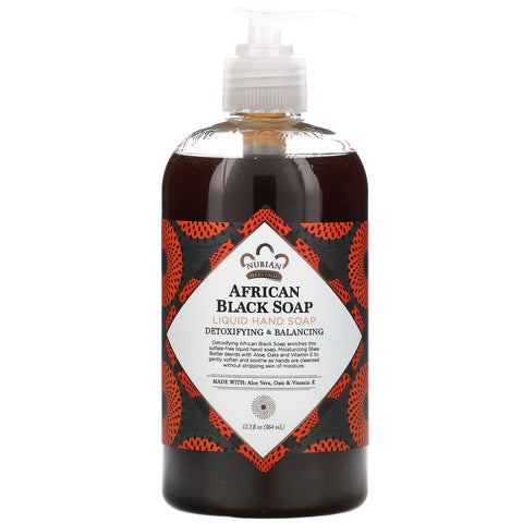 Nubian Heritage, African Black Soap, Liquid Hand Soap, 12.3 fl oz (364 ml)