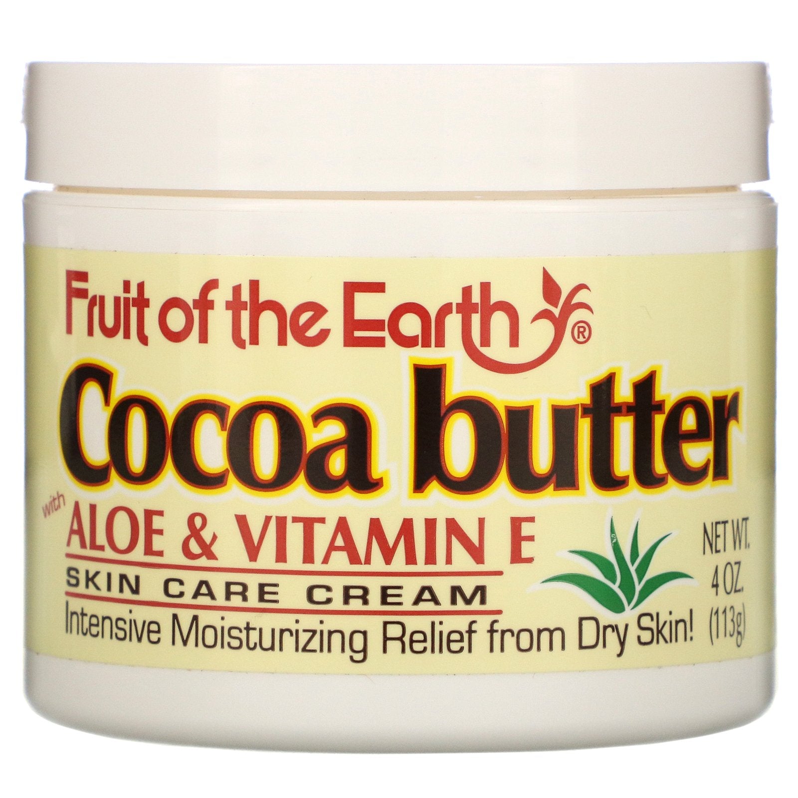 Fruit of the Earth, Cocoa Butter with Aloe & Vitamin E, 4 oz (113 g)