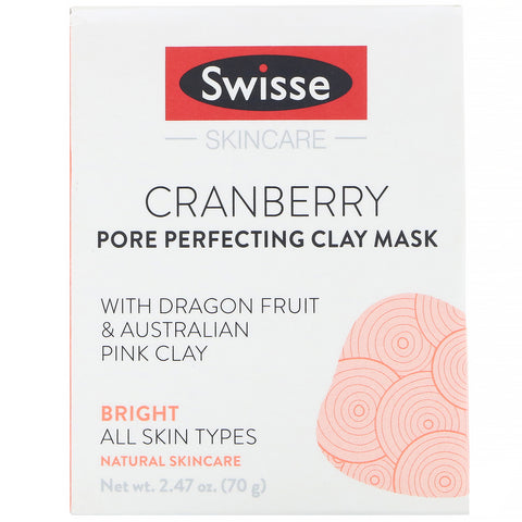 Swisse, Skincare, Cranberry Pore Perfecting Clay Mask, 2.47 oz (70 g)