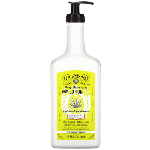 J R Watkins, Daily Moisturizing Lotion, Aloe & Green Tea, 18 fl oz (532 ml)