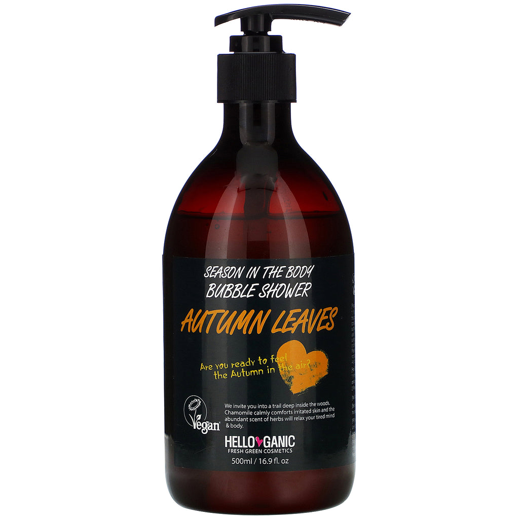 Helloganic, Season In the Body Bubble Shower, Autumn Leaves, 16.9 fl oz (500 ml)