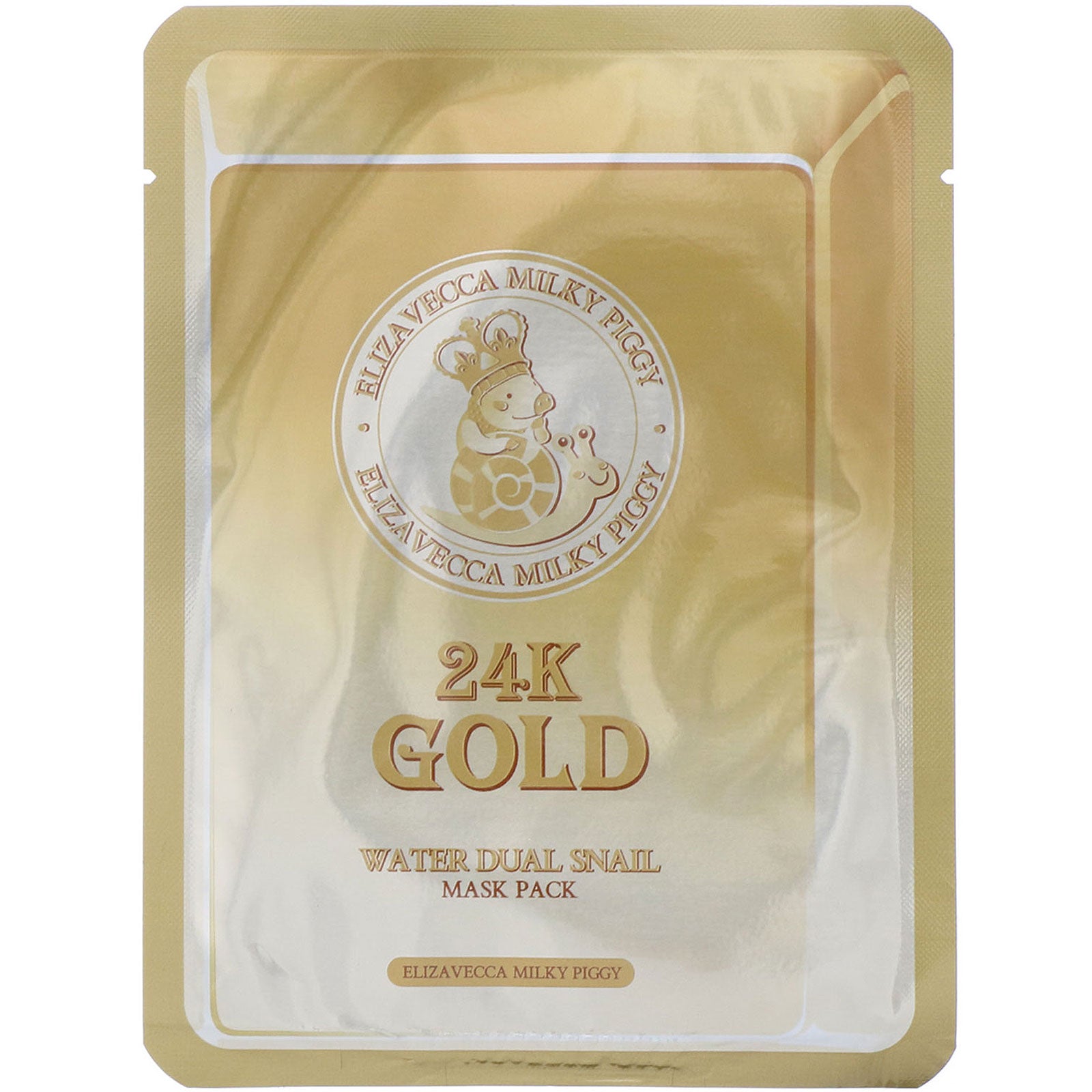 Elizavecca, Milky Piggy, 24k Gold Water Dual Snail Mask Pack, 10 Sheets, 0.88 oz (25 g) Each