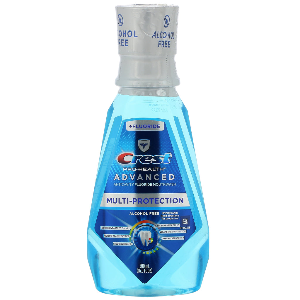 Crest, Pro Health Advanced, Multi-Protection Mouthwash, +Fluoride, Alcohol Free, 16.9 fl oz (500 ml)